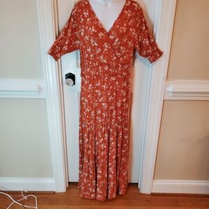 Serra Rust Floral Maxi Dress